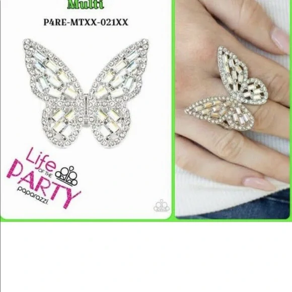 Paparazzi jewelry “Flauntable Flutter” Multi Iridescent Butterfly Ring